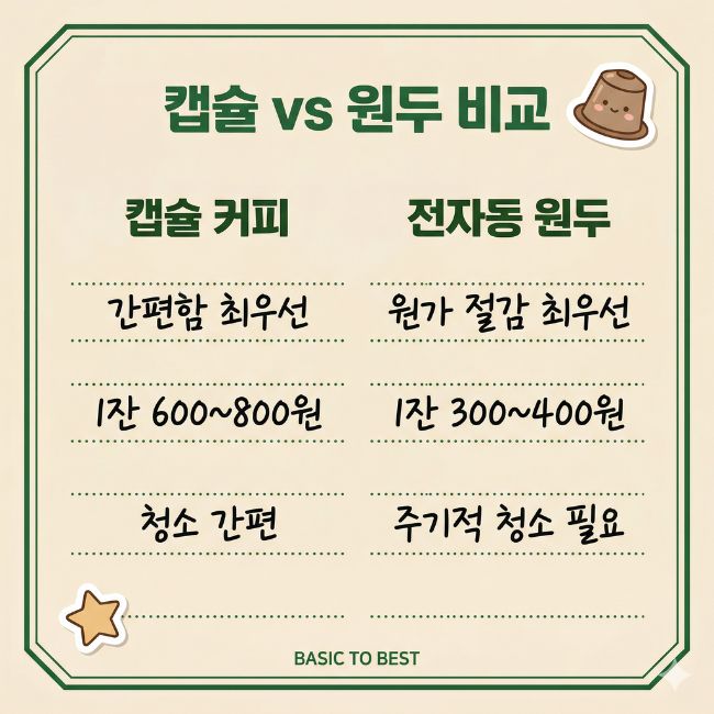 캡슐커피 원두 비교